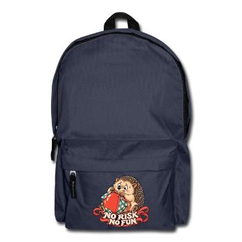 Igel mit Geschenk – No Risk No Fun - Rucksack - Navy - Vorne