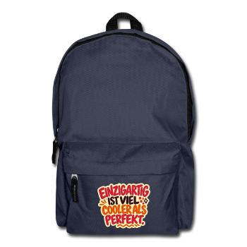 Einzigartig ist cool – Selbstliebe Spruch - Rucksack - Navy - Vorne
