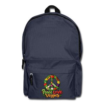 Peace Love Veggies – Vegan Vegetarisch Kochkunst - Rucksack - Navy - Vorne