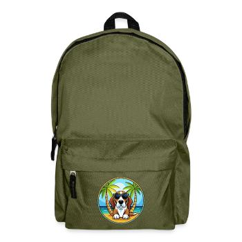 Basset Artesien Normand Hunderasse Cartoon Beach - Rucksack - Olivgrün - Vorne