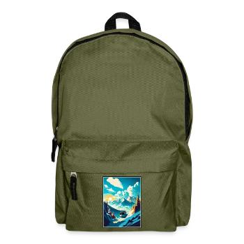 Laax Schweiz Vintage Reiseposter Souvenir - Rucksack - Olivgrün - Vorne