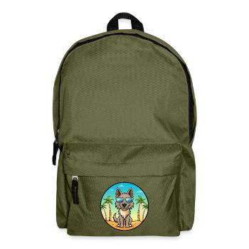 Berger Picard Hunderasse Cartoon Sonnenbrille Strand - Rucksack - Olivgrün - Vorne