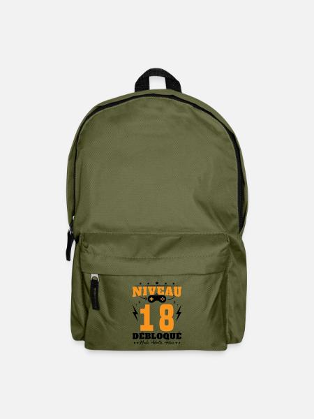 Niveau 18 Débloqué Anniversaire 18 Ans - Sac à dos - vert olive