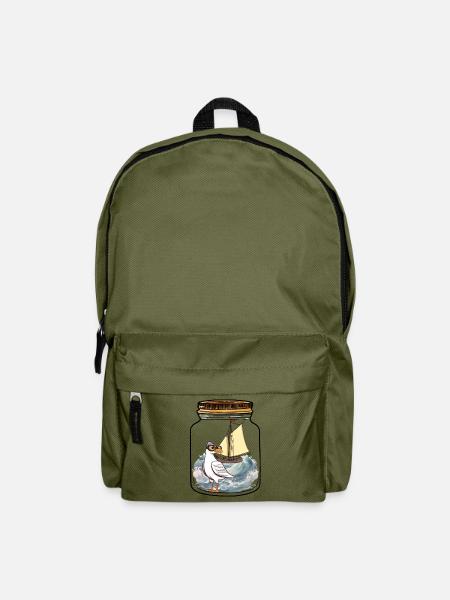 maritim Möwe Flaschenpost Möwen Segelschiff - Rucksack - Olivgrün