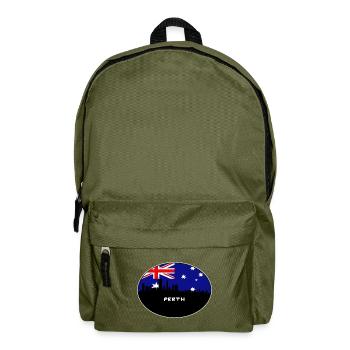 Perth-Australien-Flaggen-Skyline-Schattenbild-Reise - Rucksack - Olivgrün - Vorne