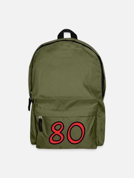 80. 80 ANS. 80e ANNIVERSAIRE. ANNIVERSAIRE 80 ANS. - Sac à dos - vert olive