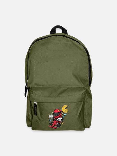 Rasanter Rennfahrer Kindergeburtstag - Rucksack - Olivgrün