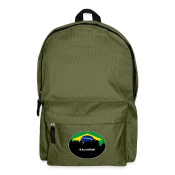 Salvador Brasilien Flagge Skyline Silhouette Reisen - Rucksack - Olivgrün - Vorne