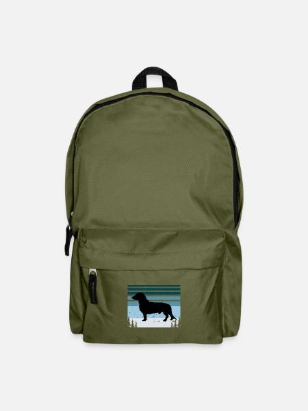 Westfälische Dachsbracke Hund Silhouette Retro Sonne - Rucksack - Olivgrün