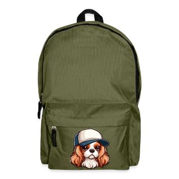 Chien Cavalier King Charles chien - casquette - Sac à dos - vert olive - Devant