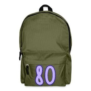 80. 80 ANS. 80e ANNIVERSAIRE. ANNIVERSAIRE 80 ANS. - Sac à dos - vert olive - Devant