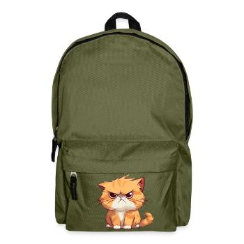 Mürrische aber niedliche orangene Katze - Rucksack - Olivgrün - Vorne