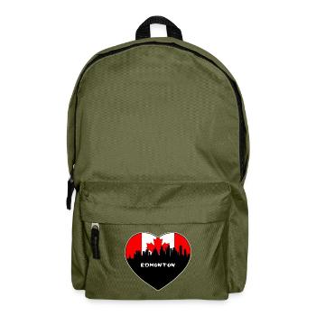 Edmonton Kanada Flagge Skyline Reise Souvenir - Rucksack - Olivgrün - Vorne