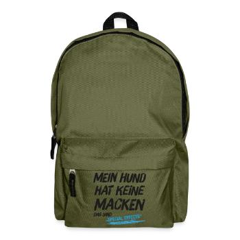 Mein Hund hat keine Macken das sind Special Effect - Rucksack - Olivgrün - Vorne