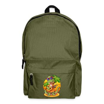 Drôle Serpent Dessin Animé Plage D’été Lunettes De Soleil Guitare - Sac à dos - vert olive - Devant