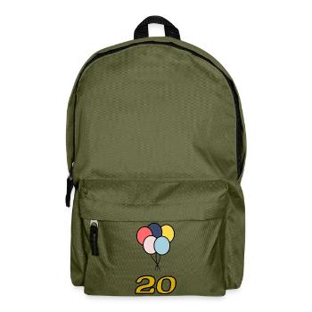 20. 20 ANS. 20e ANNIVERSAIRE. ANNIVERSAIRE 20 ANS. - Sac à dos - vert olive - Devant