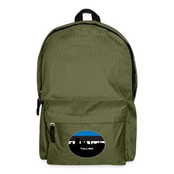 Tallinn Estland Flagge Skyline Silhouette Reisen - Rucksack - Olivgrün - Vorne