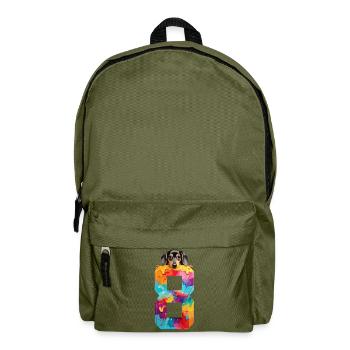 DOG 8 YEAR OLD DACHSHUND 8TH BIRTHDAY - Backpack - olive green - Front
