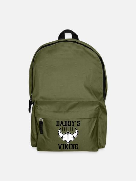 dad daddy´s little viking wikinger baby kinder - Rucksack - Olivgrün
