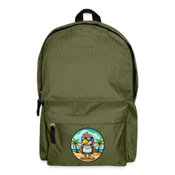 Hawk Lustige Cartoon Sommer Strand Sonnenbrille Aufkleber - Rucksack - Olivgrün - Vorne