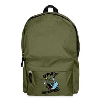 Opa's Angelexperte - Angeln mit Opa - Rucksack - Olivgrün - Vorne
