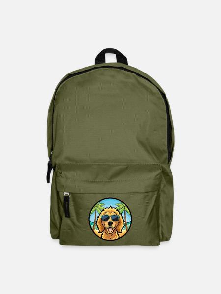 Goldendoodle Hunderasse Cartoon Sonnenbrille Strand - Rucksack - Olivgrün