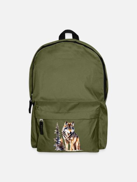Wolf - Backpack - olive green