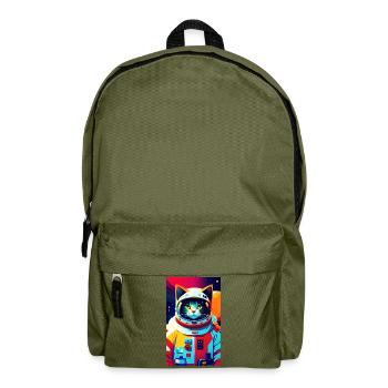 Astronauten-Katze - Rucksack - Olivgrün - Vorne