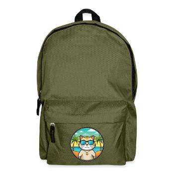 Britisch Kurzhaar Katzenrasse Cartoon Sonnenbrille Strand - Rucksack - Olivgrün - Vorne
