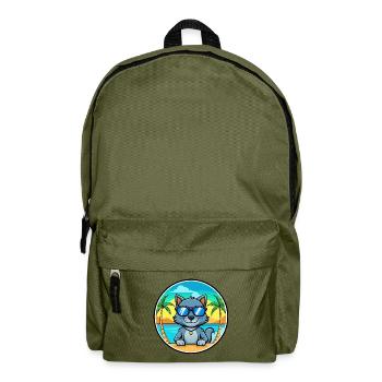 Lunettes de soleil de dessin animé de race de chat bleu russe plage - Sac à dos - vert olive - Devant