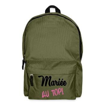 HOCHZEIT. HERZ. PAAR. ICH HABE GERADE GEHEIRATET. Junggesellinnenabschied - Rucksack - Olivgrün - Vorne