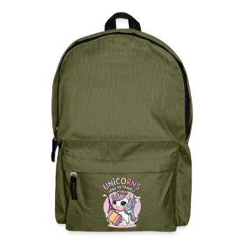 Unicorns Love To Travel! - Backpack - olive green - Front