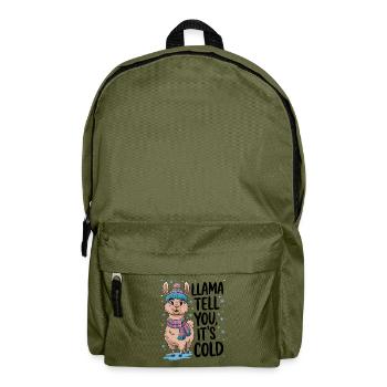 Llama Tell You It's Cold - Backpack - olive green - Front