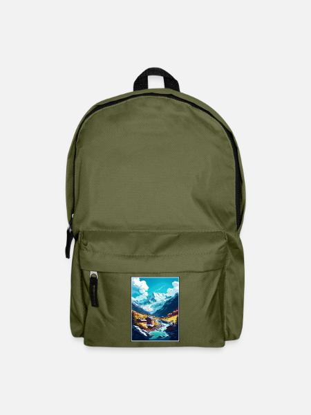 Saas Fee Schweiz Vintage Reiseposter WPA Kunst - Rucksack - Olivgrün