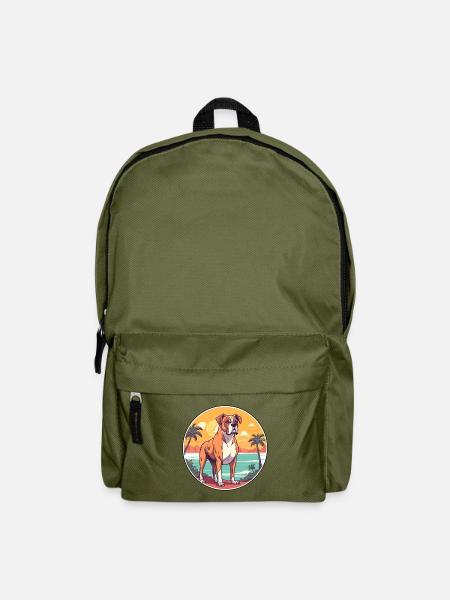 Bull Boxer Hund Rasse Cartoon Kawaii Clipart Hund - Rucksack - Olivgrün