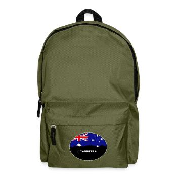 Canberra-Australien-Flaggen-Skyline-Schattenbild-Reise - Rucksack - Olivgrün - Vorne