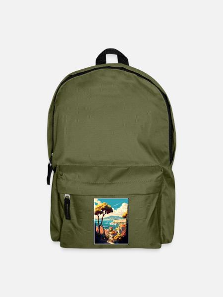Antibes Frankreich Vintage Reiseposter WPA Souvenir - Rucksack - Olivgrün