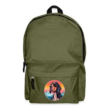Hanover Hound Hund Rasse Cartoon Kawaii Aquarell - Rucksack - Olivgrün - Vorne