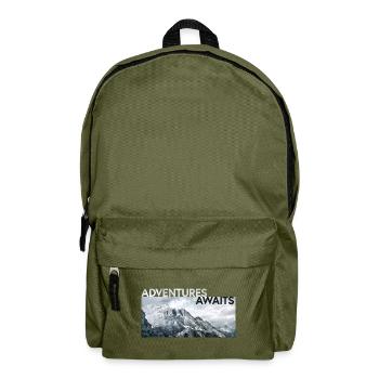 ADVENTURE AWAITS - Rucksack - Olivgrün - Vorne