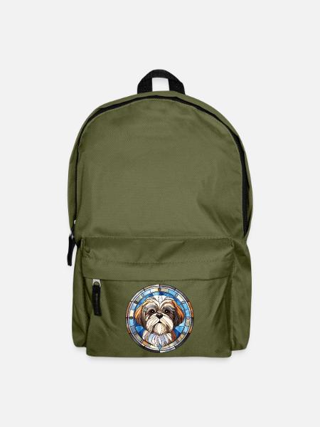 Shih Tzu Hunderasse Aquarellglas - Rucksack - Olivgrün