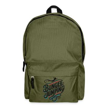  Bungee Jumper Geschenkidee, Bungy Jumps, Bungee - Rucksack - Olivgrün - Vorne