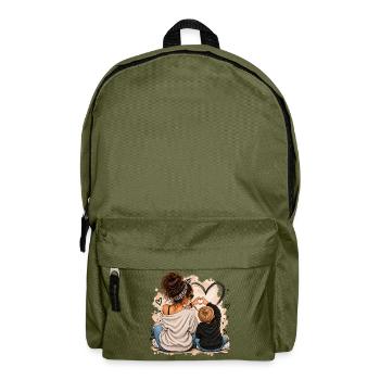 Herzverbindung Mutter und Kind - Rucksack - Olivgrün - Vorne
