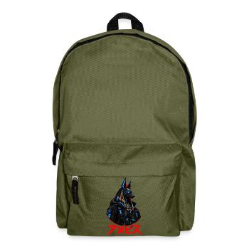 Cyberpunk Anubis Japanische rote Sonne Streetwear - Rucksack - Olivgrün - Vorne