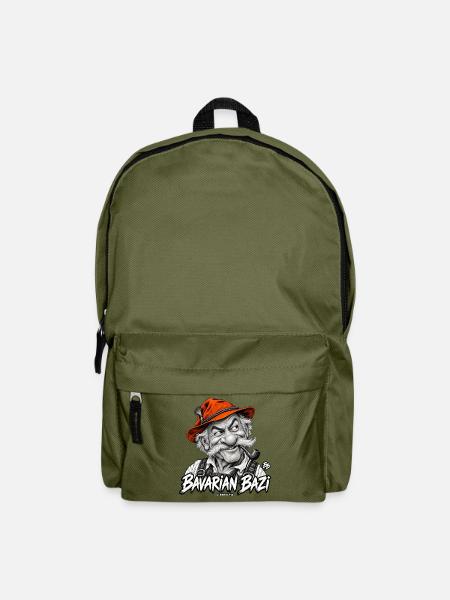Cooles bayerisches Motiv Bavarian Bazi Portrait - Rucksack - Olivgrün