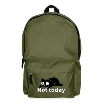 Nicht heute, schwarze Katze faule Stimmung - Rucksack - Olivgrün - Vorne