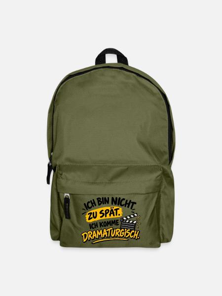 Zu spät Dramaturgisch - Rucksack - Olivgrün