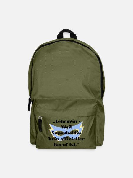 Lehrerin & Lehrer – Lustiger Schule Spruch Tasse - Rucksack - Olivgrün