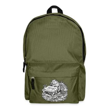 Beaver Architekt entwirft einen Walddamm - Rucksack - Olivgrün - Vorne