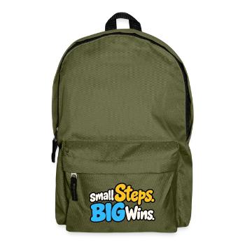 Small Steps Big Wins – Positives Motivationsdesign - Rucksack - Olivgrün - Vorne