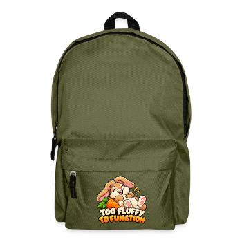 Zu flauschig, um zu funktionieren – Lustiger Hase - Rucksack - Olivgrün - Vorne